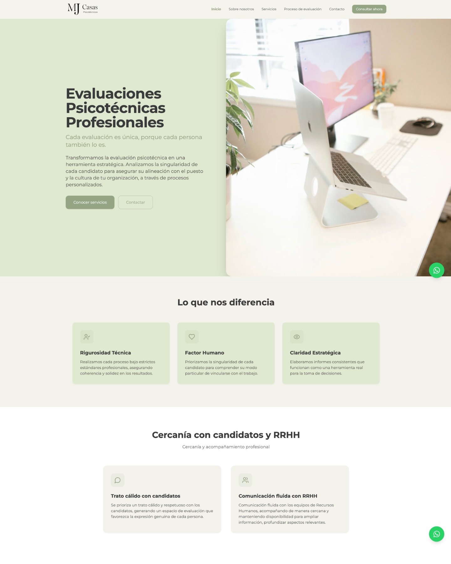 Casas Psicotécnicos: proyecto de web institucional de UCODE