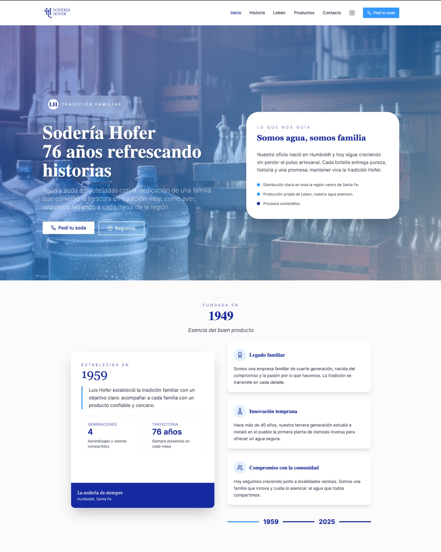 Sodería Hofer: proyecto de web institucional de UCODE